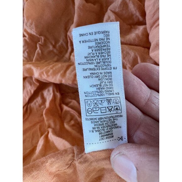 Love‎ 21  Women's Coral Peach Skirt Size M midi skirt cotton pleated zipper - Picture 6 of 7